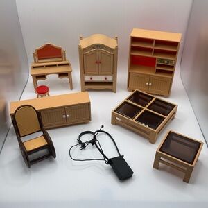 Vintage Tomy Japan Miniature Dollhouse Furniture Lot of 9